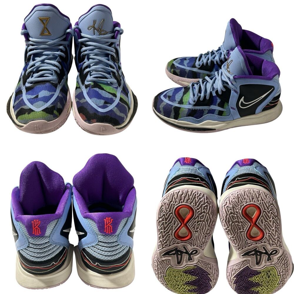 Size 5.5Y - Nike Kyrie Infinity Aluminum DD0334-400 Purple Blue Lace Up Mid Top